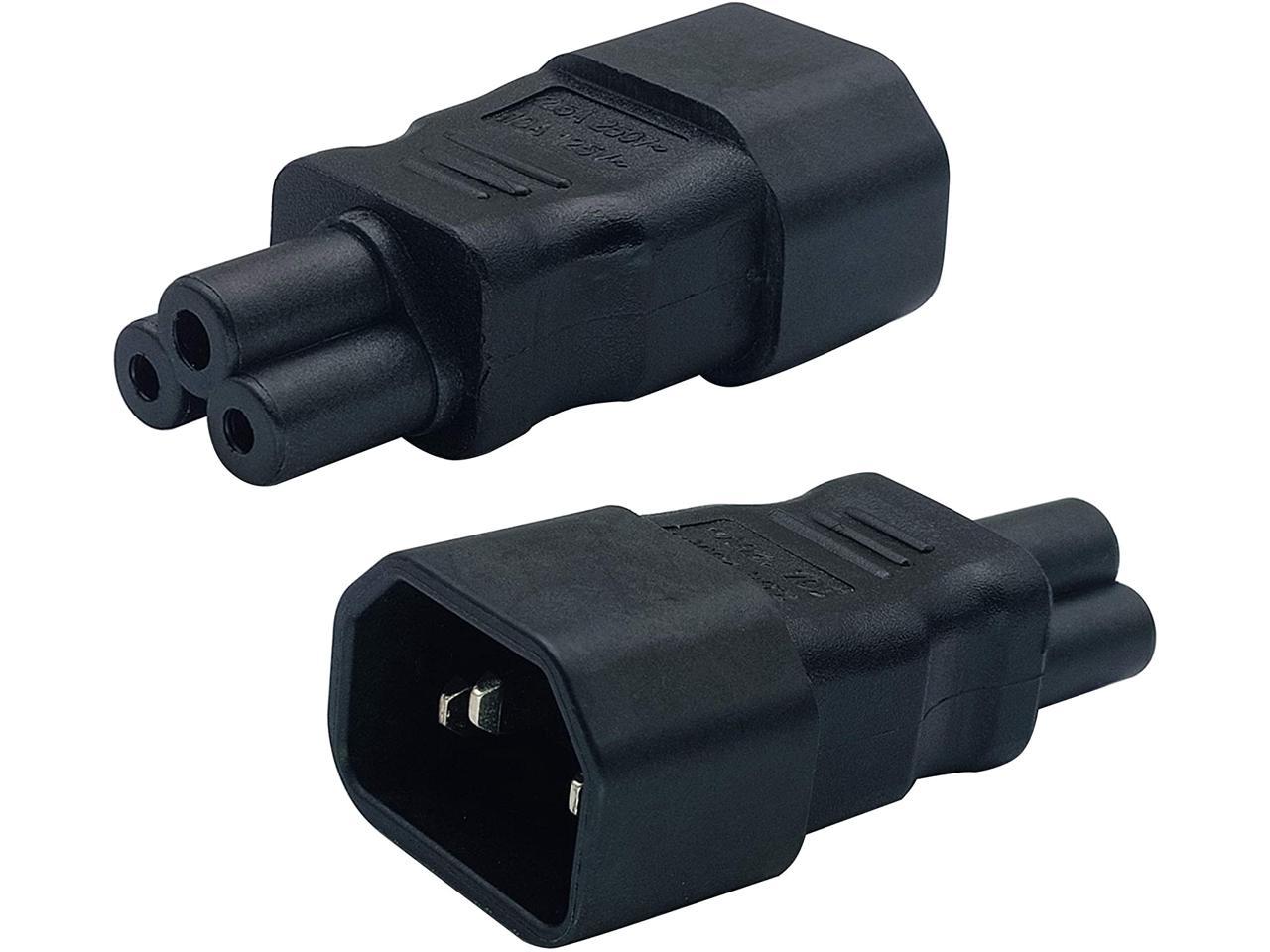 Kentek 6 Feet Ft US 3 Prongs AC Power Cord IEC320 C5 to UK England BS1363 3 prongs AC Outlet Cable with Fuse 18 AWG Black International Travel