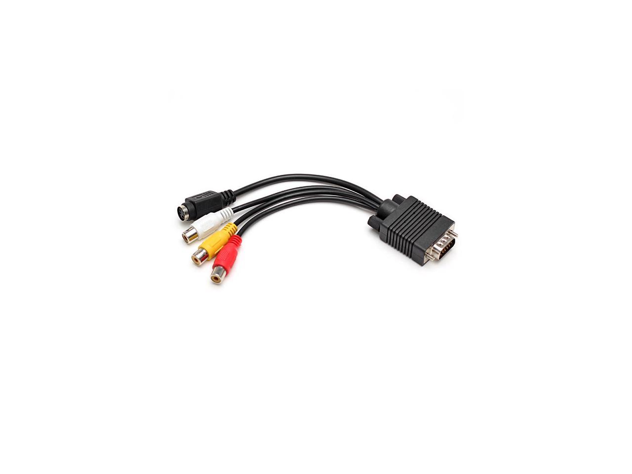 Vga Male To S Video 3 Rca Female Av Adapter Converter Cable For Pc Tv