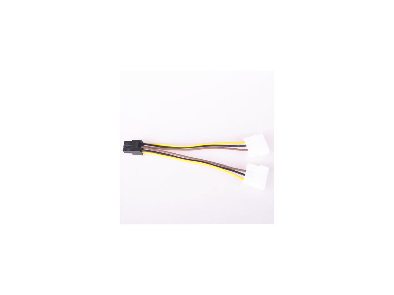 Dual Molex LP4 4 Pin to 8 Pin PCI-E Express Converter Adapter Power Cable Wire