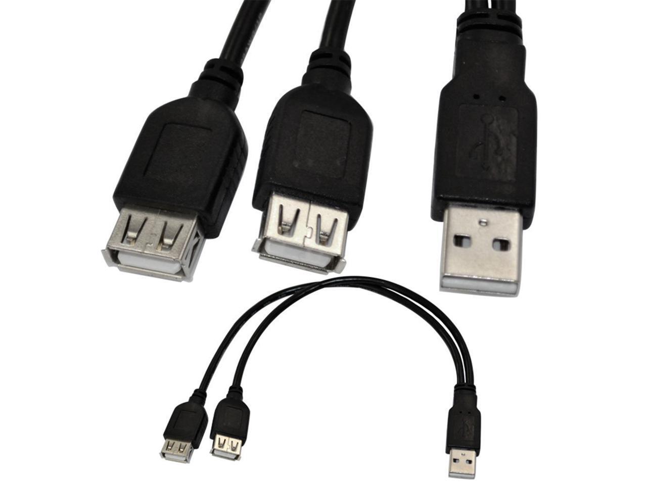 USB 2.0 Male to 2 Dual USB Female Jack Y Splitter Hub Adapter Cable
