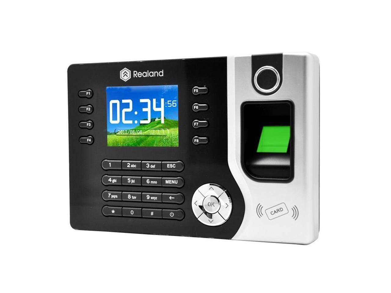 Realand Biometric Fingerprint Time Attendance Clock TCP/IP USB 10pcs RFID Card 