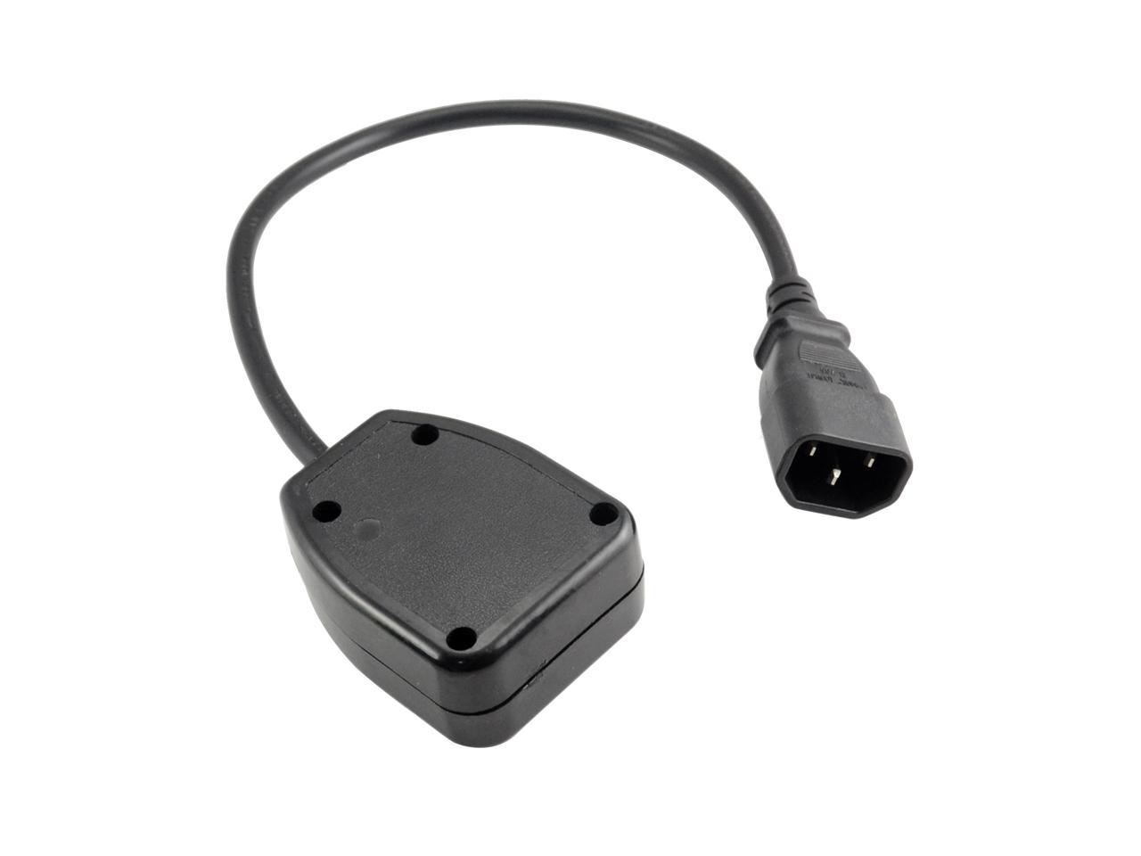 UPS cable IEC C14 mains power plug BS1363 30cm female male to 13A socket