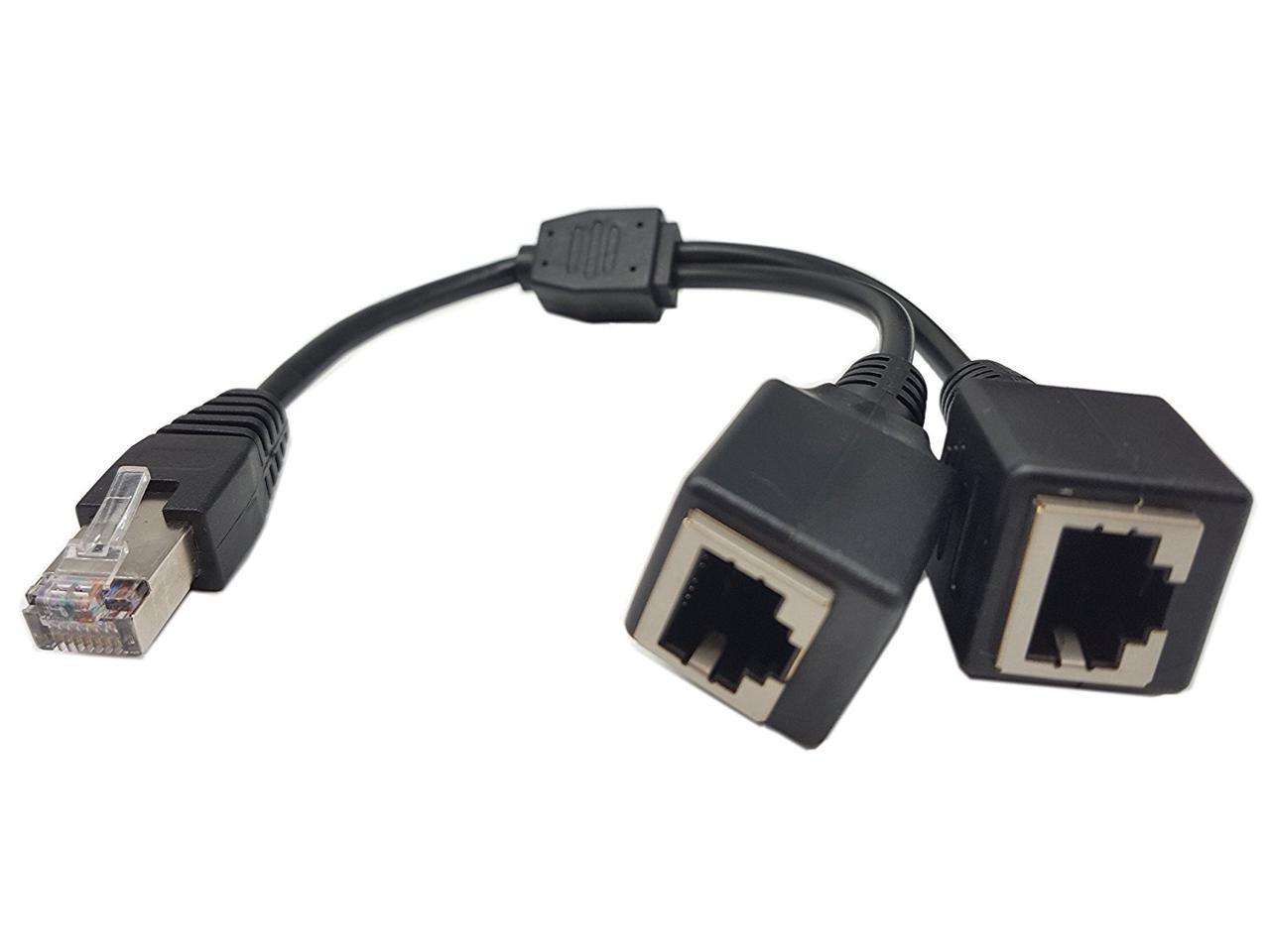 RJ45 Y Splitter Adapter Cable, RJ45 Male to Female Network Adapter 1 to ...