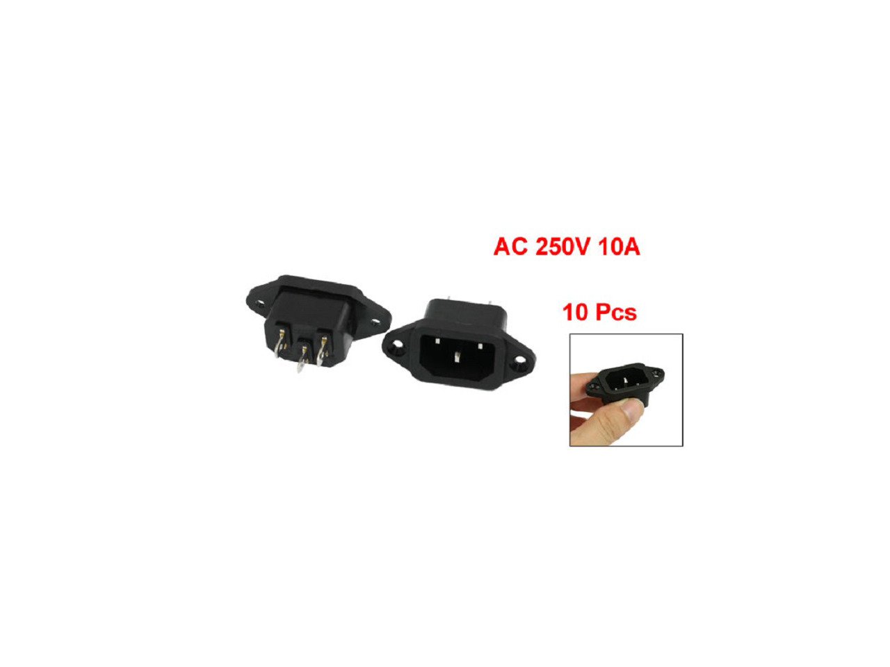 thumbnail image 2 of Uxcell IEC320 C14 Inlet Power Socket With Fuse - AC 250V 10A / 6.3A - 1 Set 2 of 4