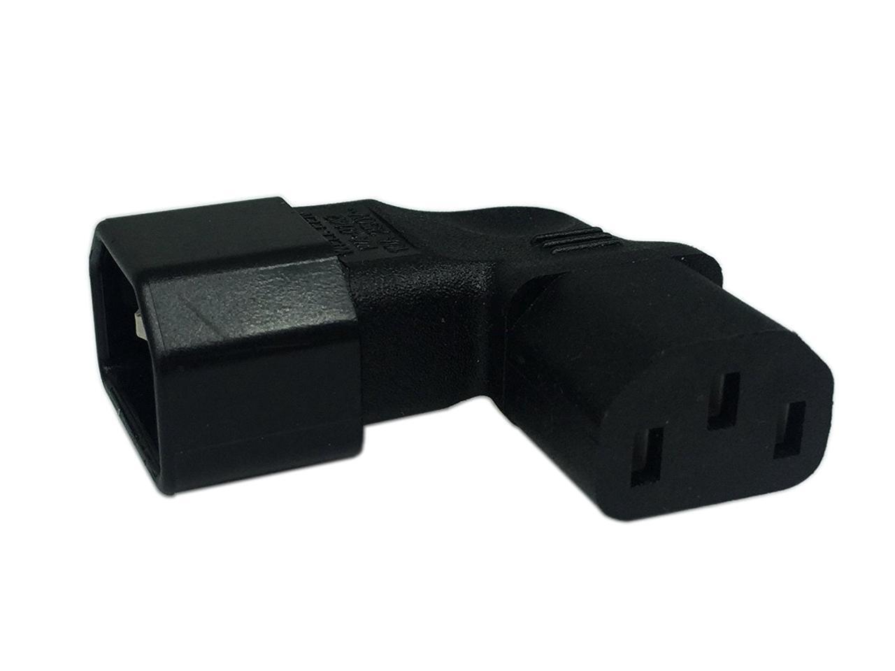 Right Angle IEC 320 C14 3 Pin Male to C13 Female PDU PSU UPS Power