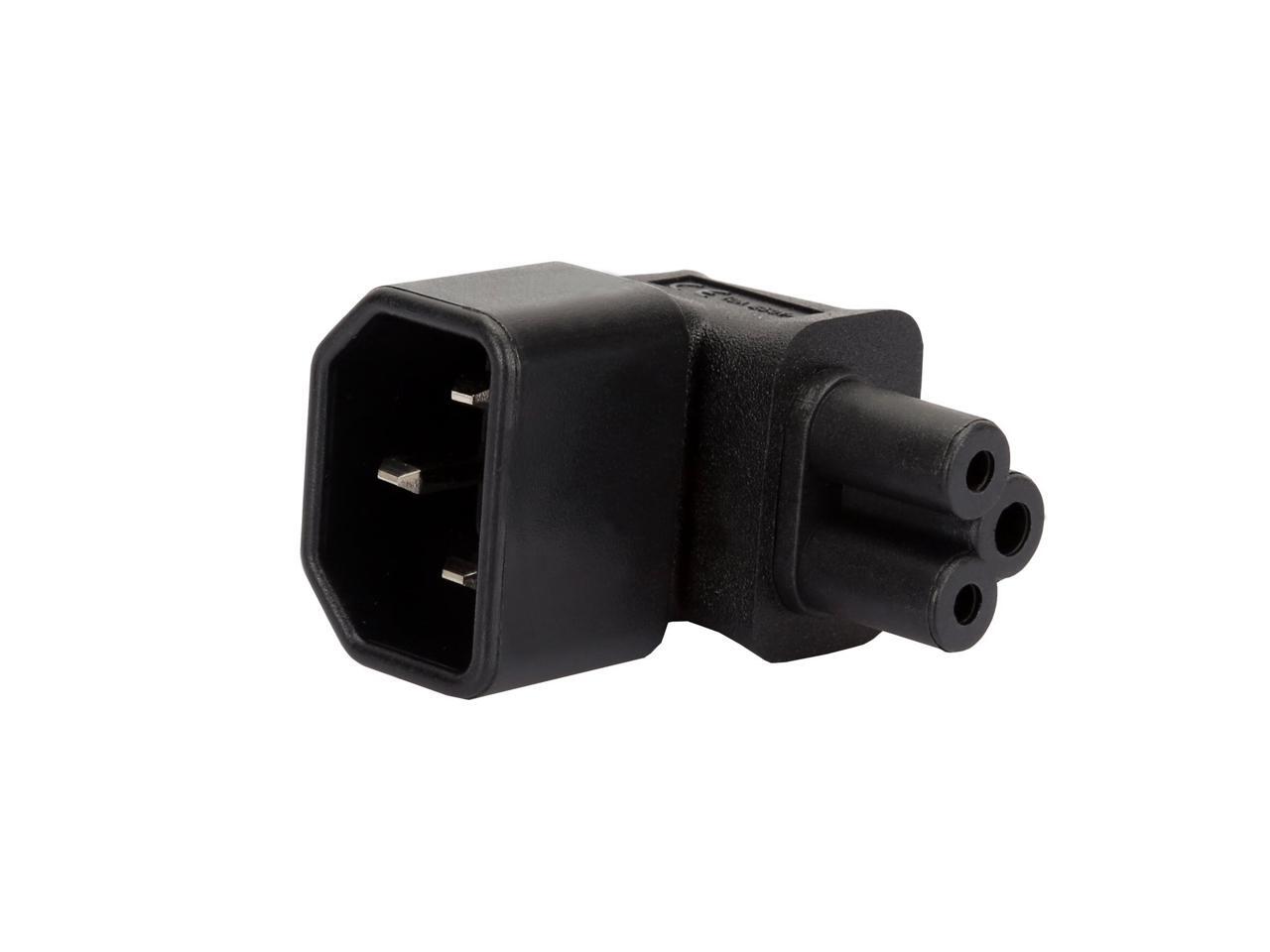 [2 Pack] IEC 320 C14 to C5 Right Angle AC Power Plug Adapter, IEC 3Pole ...