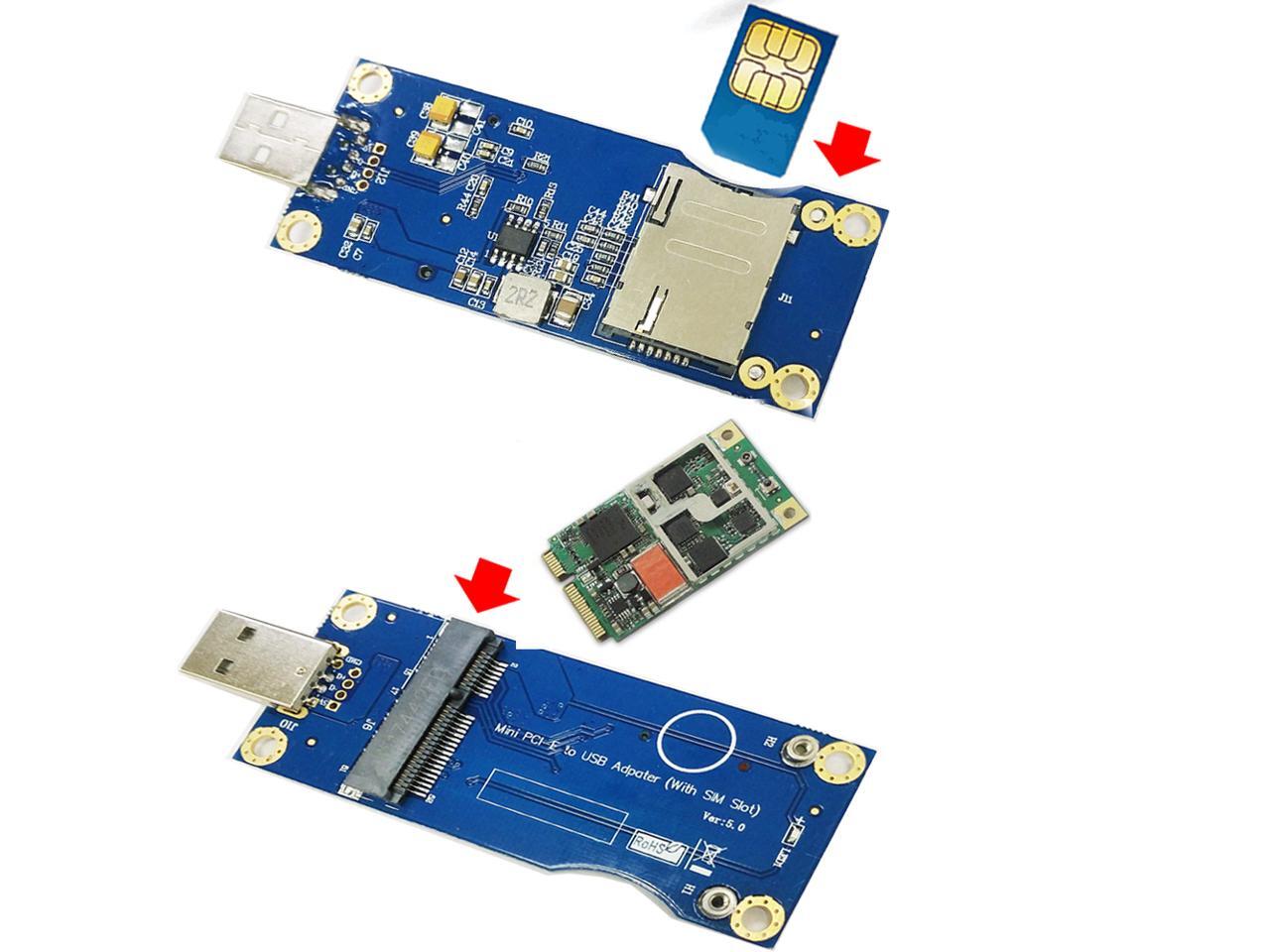 New Version5.0 Mini Pcie Mpci Express Wireless to USB Adapter Card