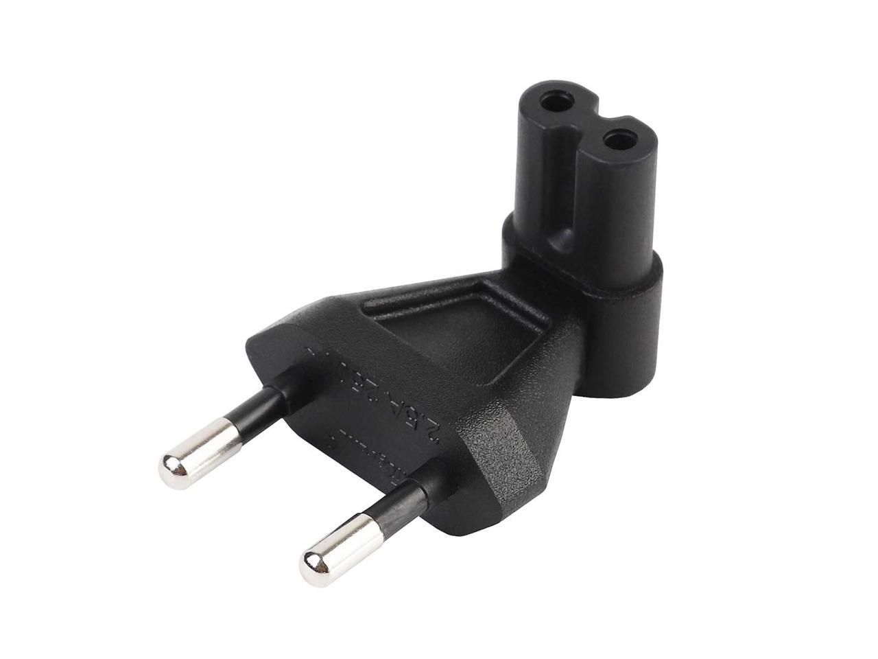 Tekit European Notebook Power Cord Adapter Non Polarized, 2 Prongs AC