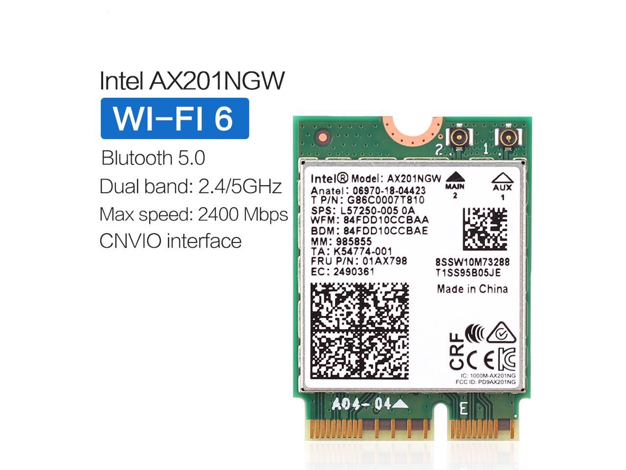 Dual Band 2400mbps Wireless Intel Wi Fi 6 Ax201 Bluetooth 50 Ngff Key E Cnvi Wifi Card Ax201ngw 1223