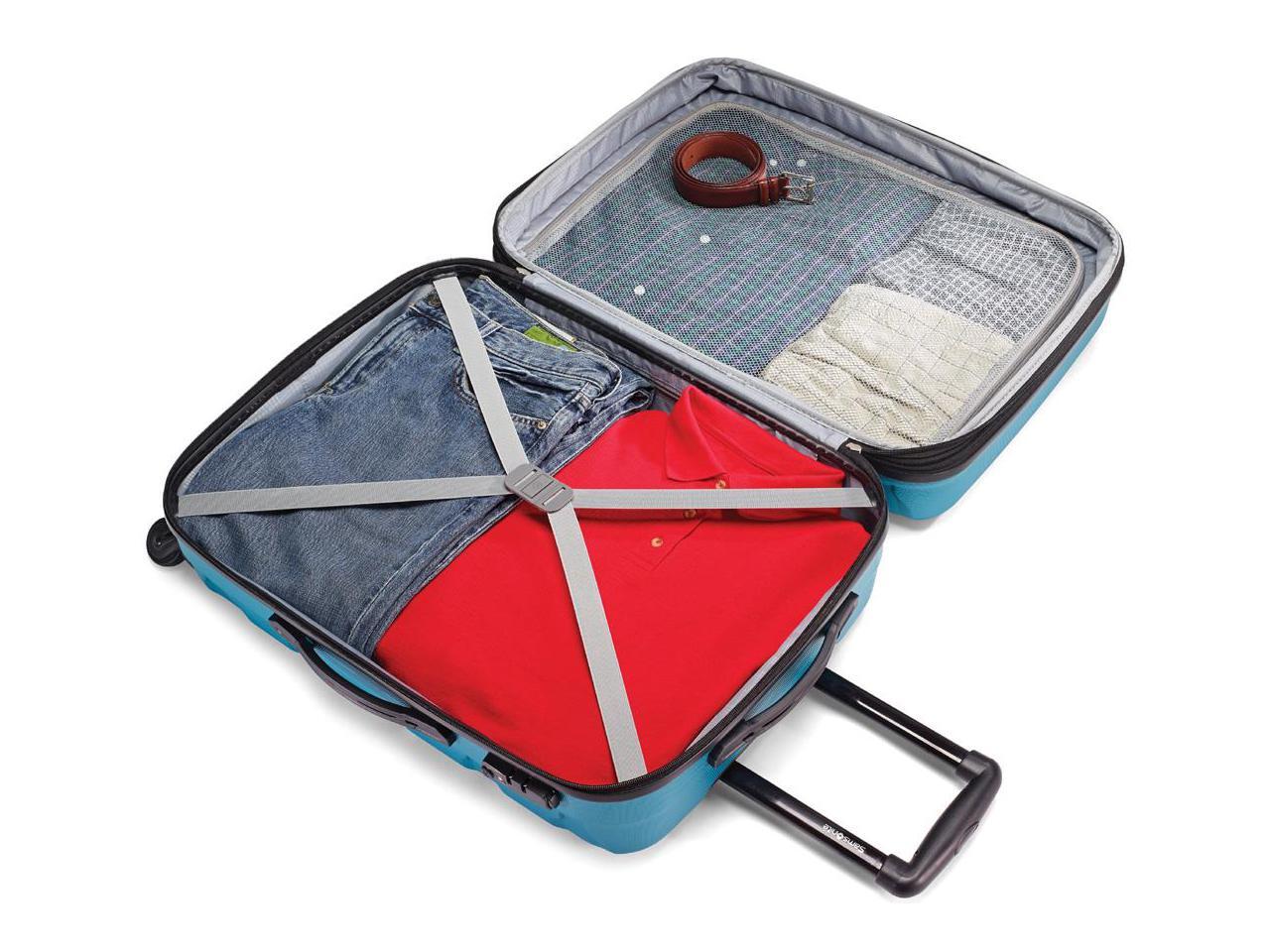 omni 3 piece teal hardside spinner luggage set