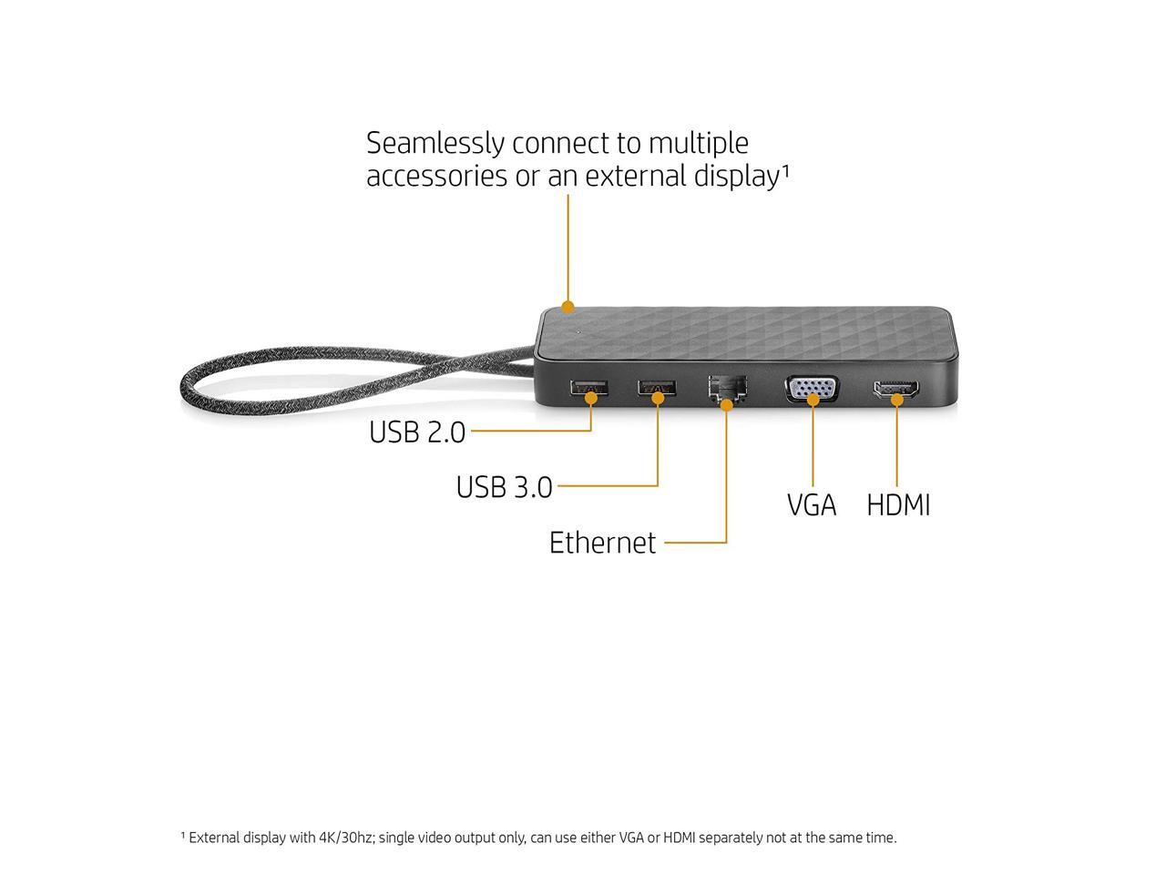 HP Spectre Travel Dock for HP USBC Charging Laptops (with VGA, HDMI, and multiple USB