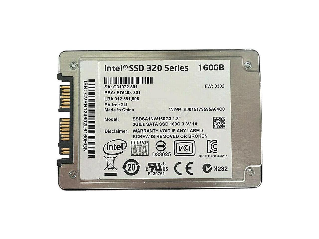 nederdel Såkaldte Vred Refurbished: Intel 320 Series 1.8" Internal Solid State Drive 160GB SSD SATA,  SSDSA1NW160G3 - Newegg.com