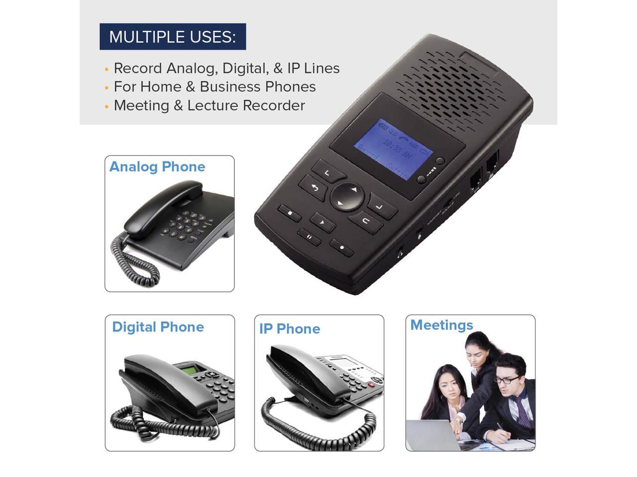 RecorderGear TR600 Landline Phone Call Recorder For Analog IP Digital recordergear-tr600-landline-phone-call-recorder-for-analog-ip-digital