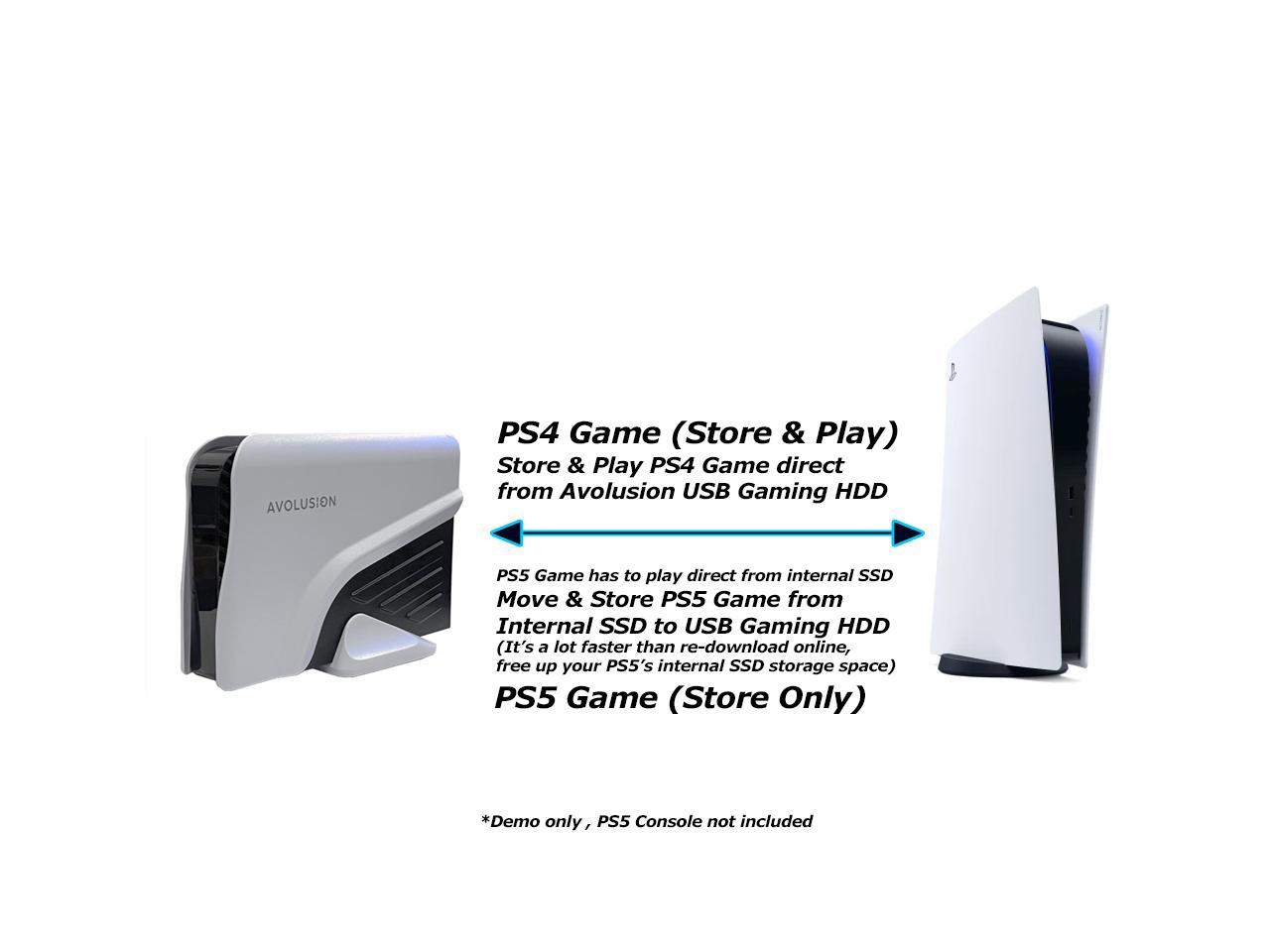 Avolusion PRO-Z Series 2TB USB 3.0 External Gaming Hard Drive for PS5 Game Console White 2 Year Warranty 
