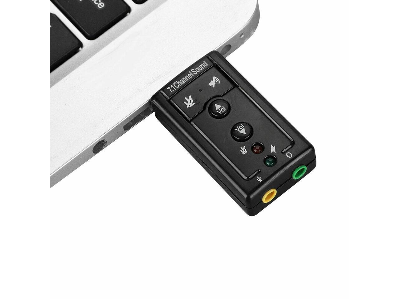 USB 2.0 External 7.1 Channel 3D Virtual Audio Sound Card Mic Adapter LAPTOP PC 