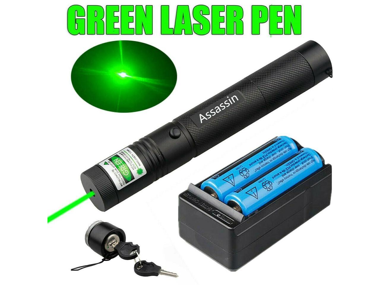 990 Miles 1mW Green Laser Pointer Pen 532nm Star Cap Pet Toy Lazer+18650 Battery 
