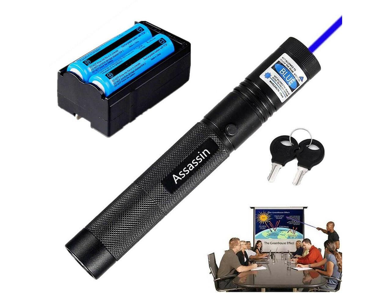 900Miles Blue Purple Laser Pointer Pen 405nm Lazer Zoom Beam 18650 Torch+Char 