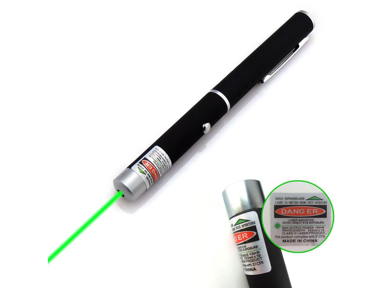 5mW 532nm Green Laser Pointer Pen Strong Presenter Beam Highlighter Mark Long 