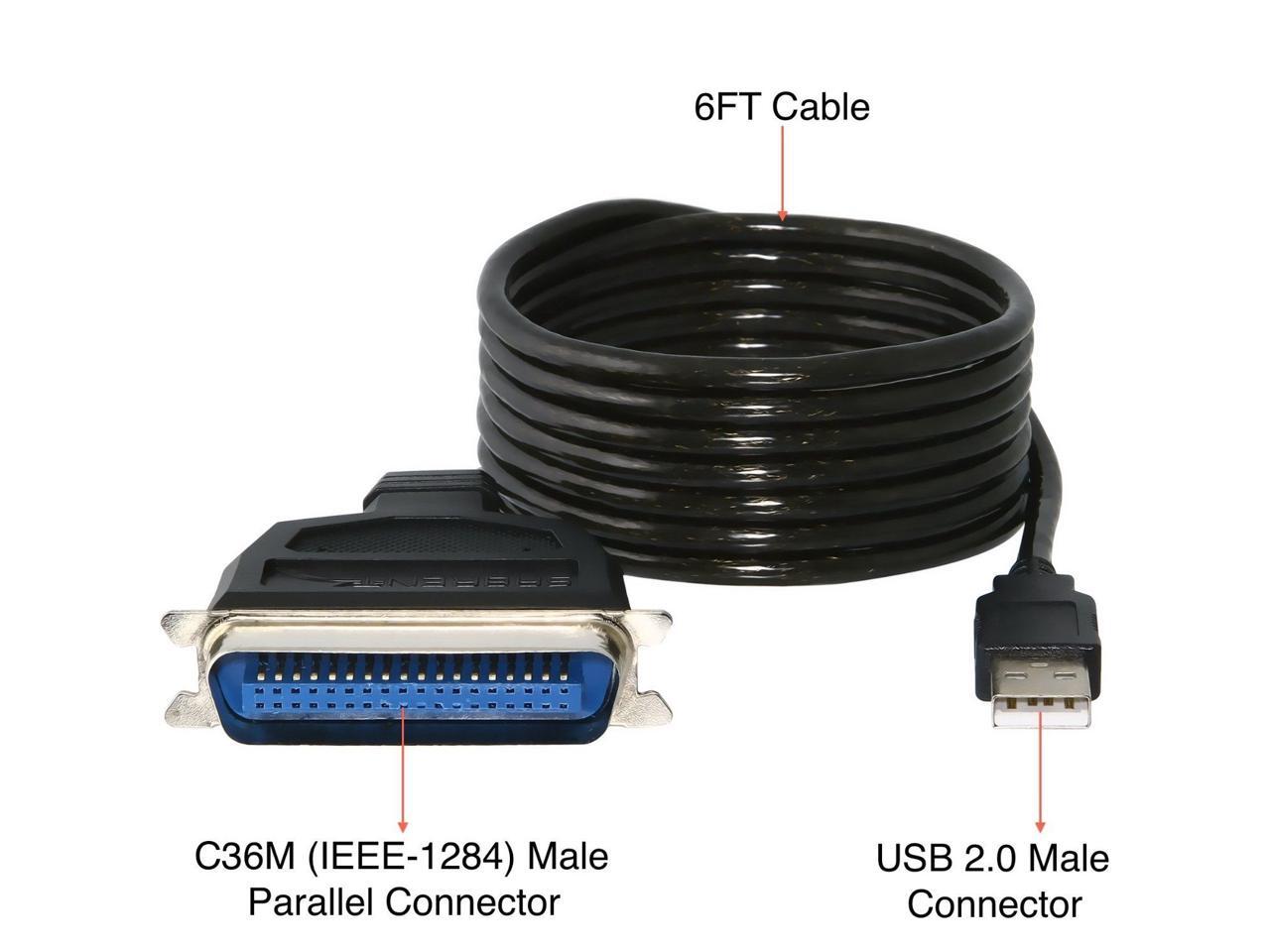 Sabrent USB to Parallel IEEE 1284 Printer Cable Adapter (CBCN36