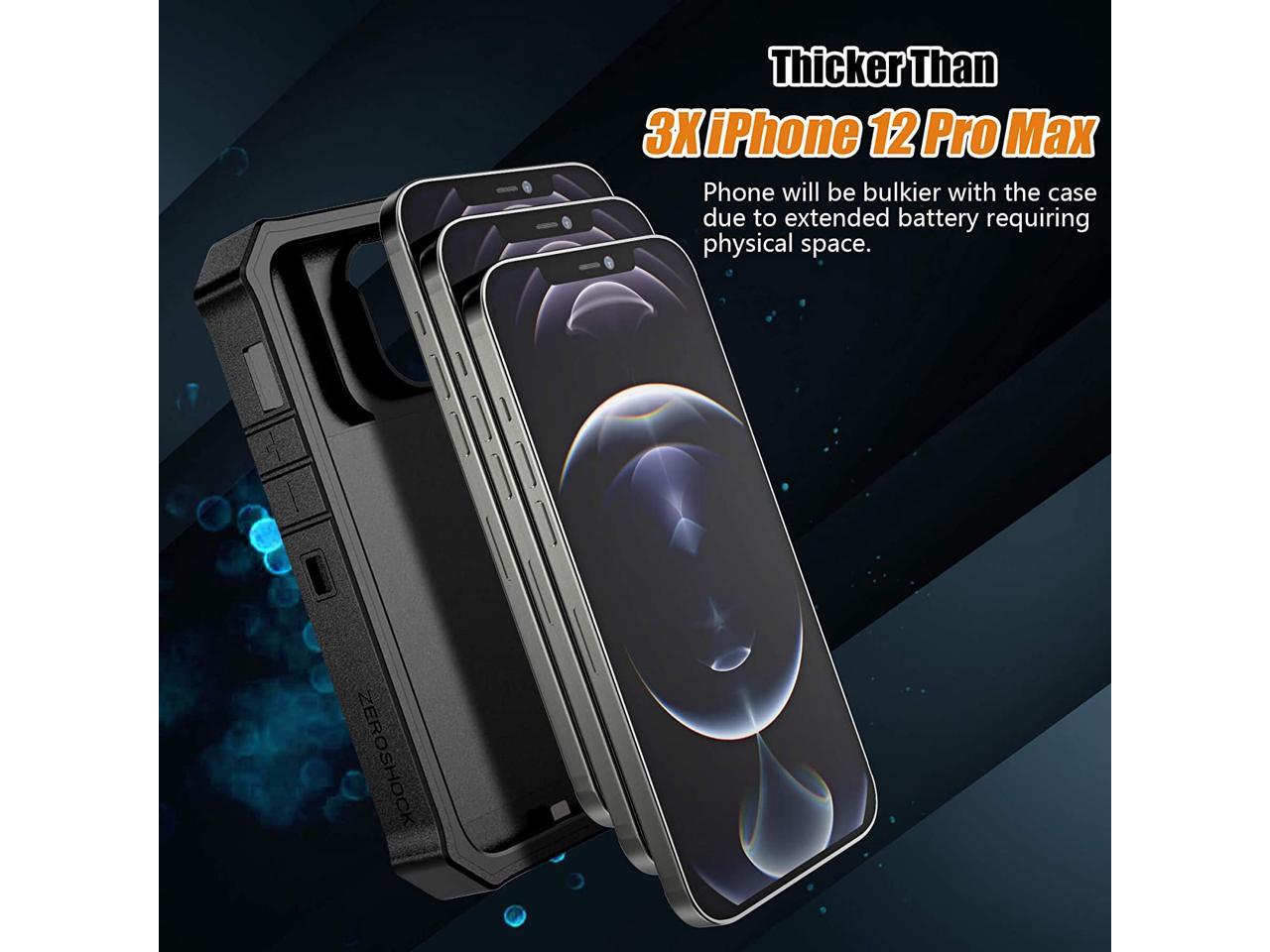 ZEROLEMON iPhone 12 Pro Max Battery Case 10000mAh, Qi Wireless Charge & Earphone Supported