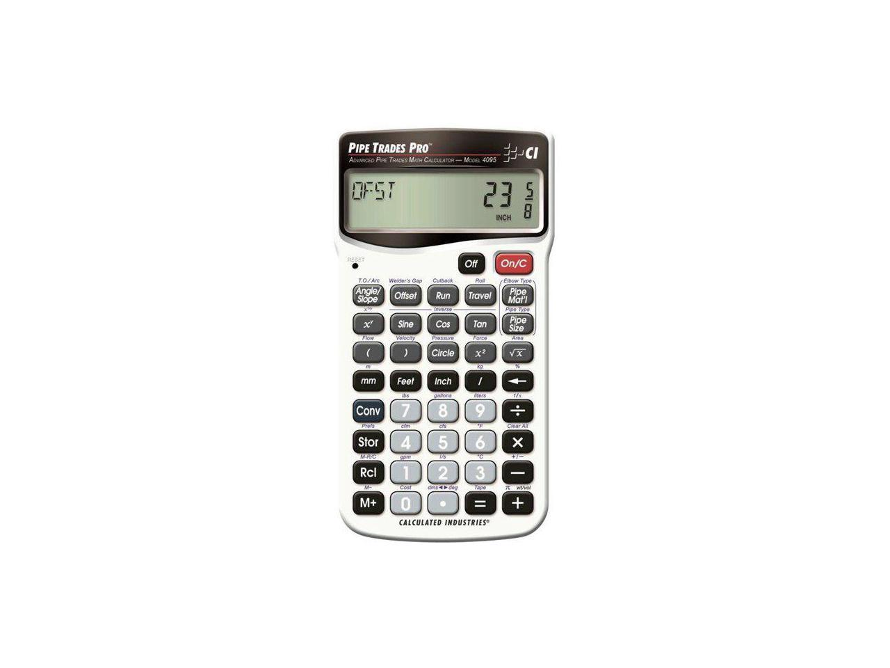 White Calculated Industries 4095 Pipe Trades Pro Advanced Math Calculator 