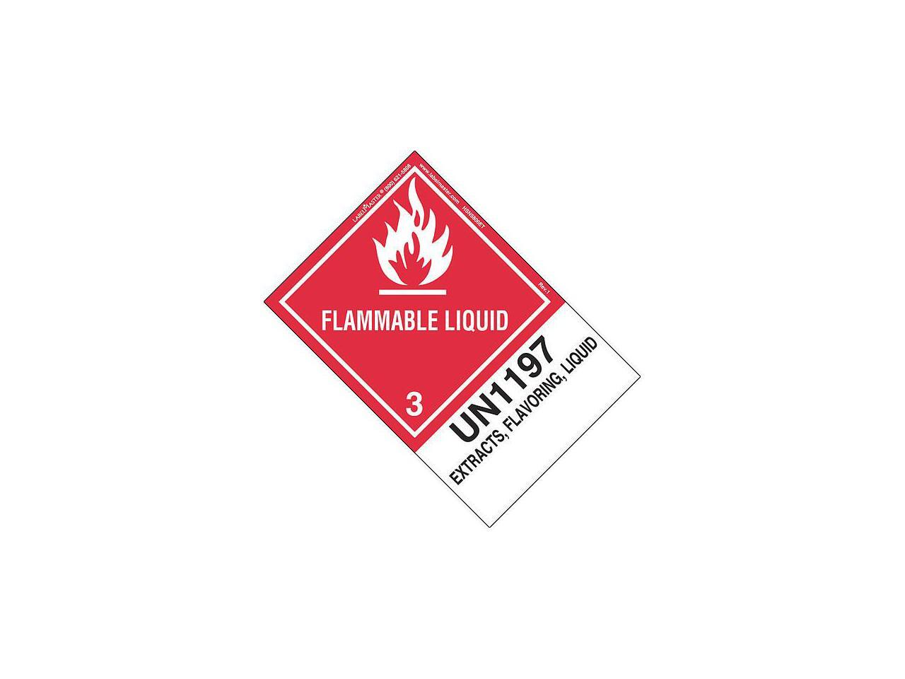 LABELMASTER HSN5800ET Flammable Liquid Label,UN1197,PK500