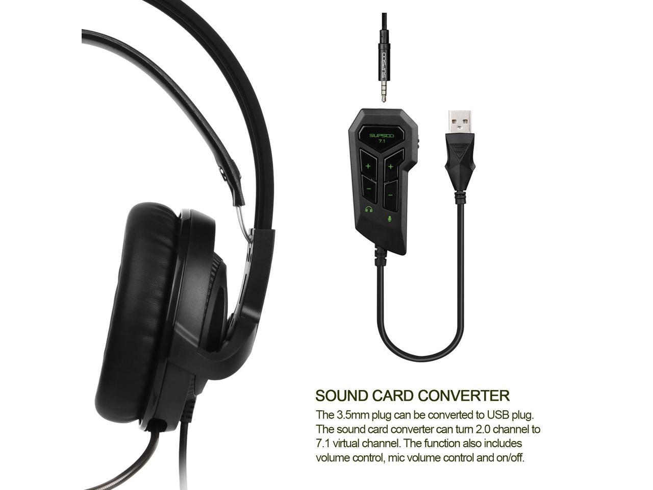 Supsoo G810 Computer Gaming Headset 3.5mm Stereo Sound Headphone with Mic Volume Control for PC 