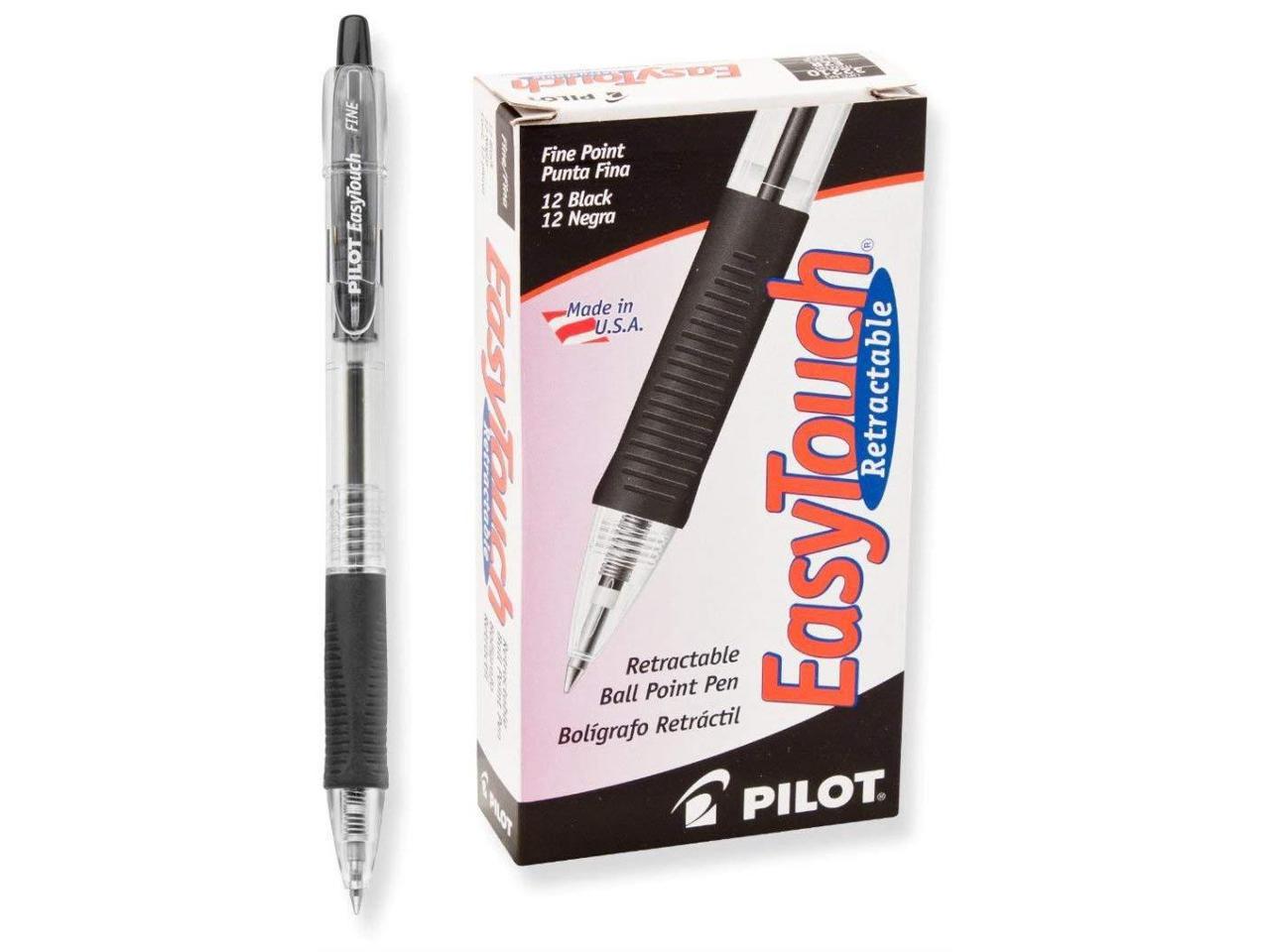Pilot EasyTouch Retractable Ball Point Pen Black Ink .7mm Dozen 32210 