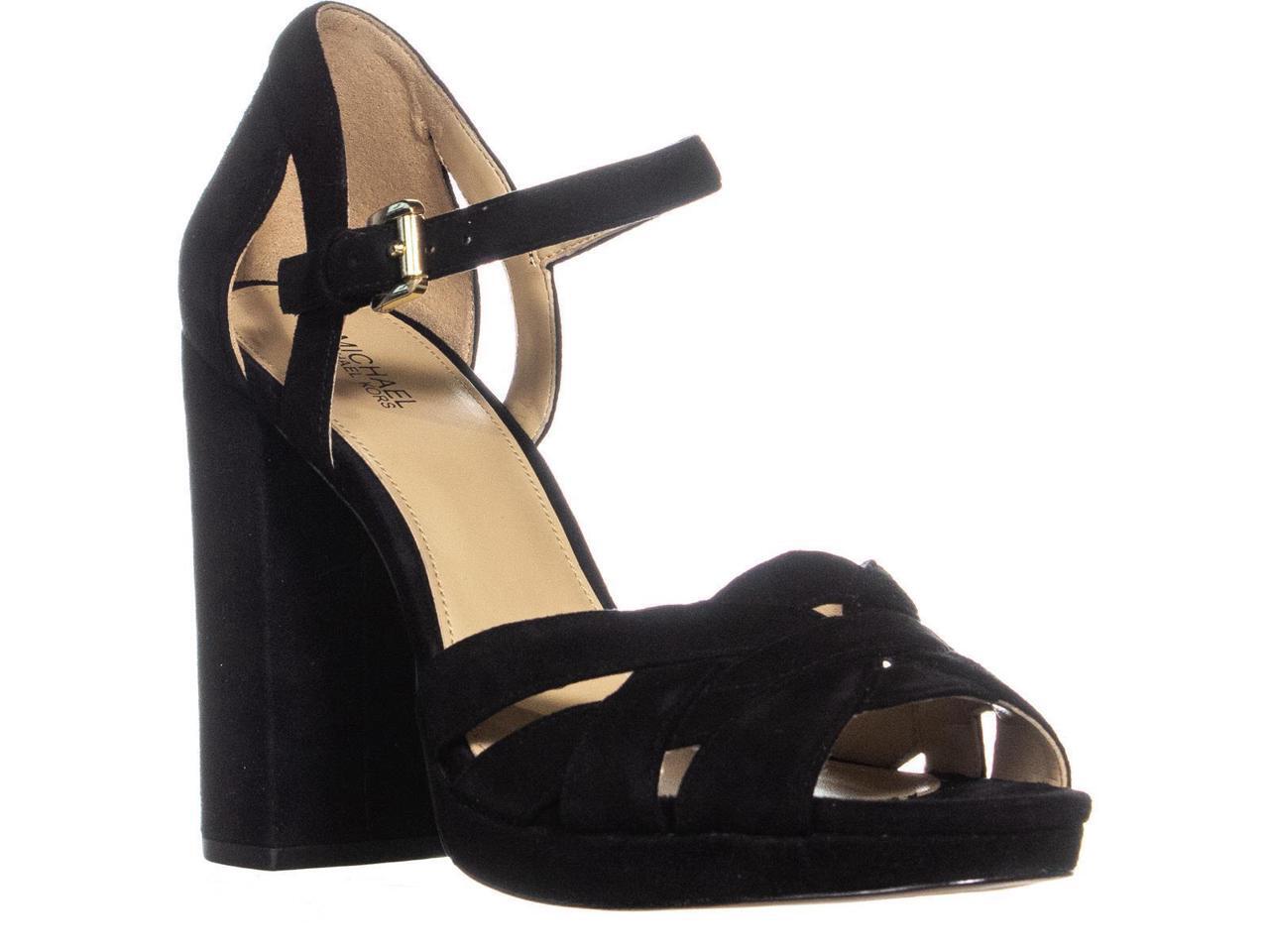 black suede platform sandals