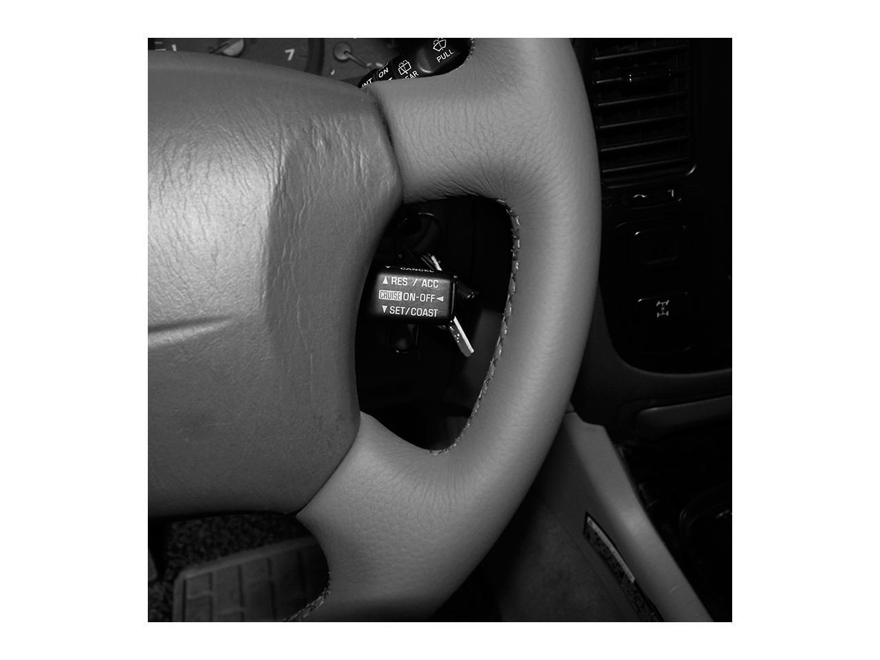 Black Genuine Leather Steering Wheel Cover for 2003 2004 2005 2006 2007
