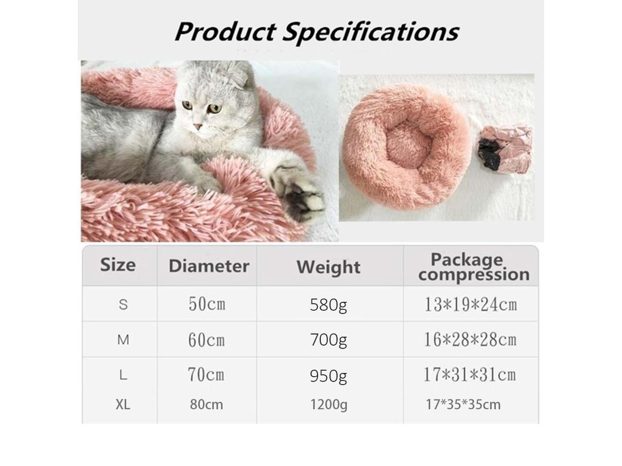 Round Shape Plush Pet Nest Dog Cat Calming Bed Soft Long Plush Comfortable Self Sleeping Mat Winter Puppy Kitten Warm House Size Xl Coffee Newegg Com