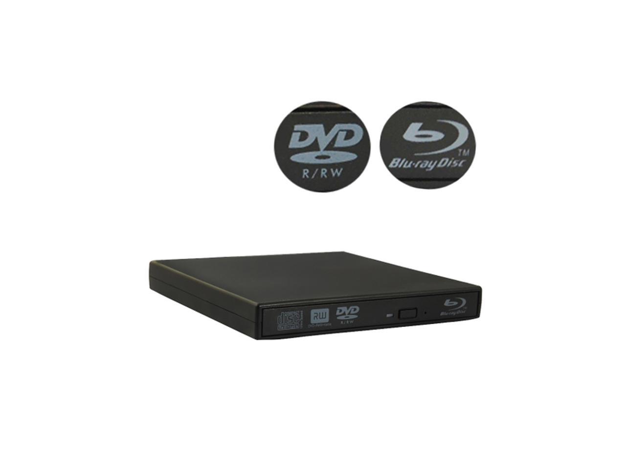 Black Slim External USB Blu-Ray Player, External USB DVD RW Laptop ...