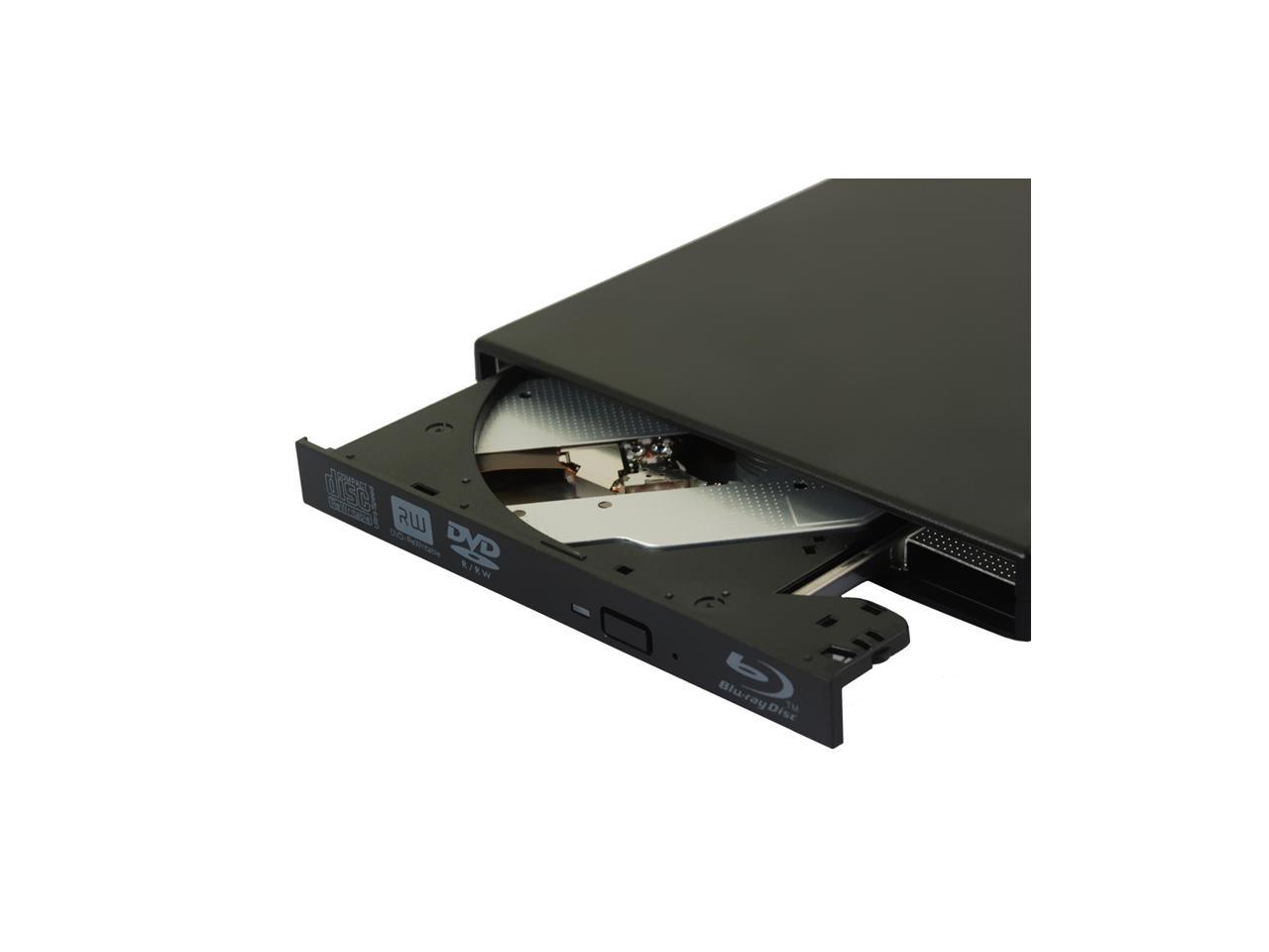 Black Slim External USB Blu-Ray Player, External USB DVD RW Laptop ...