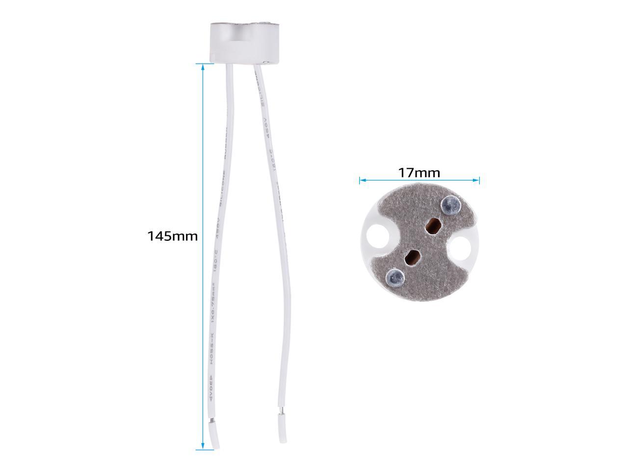 5-Pack Mini Bi-Pin Socket up to 75 Watts Ceramic Body for Light Bulbs with Base 