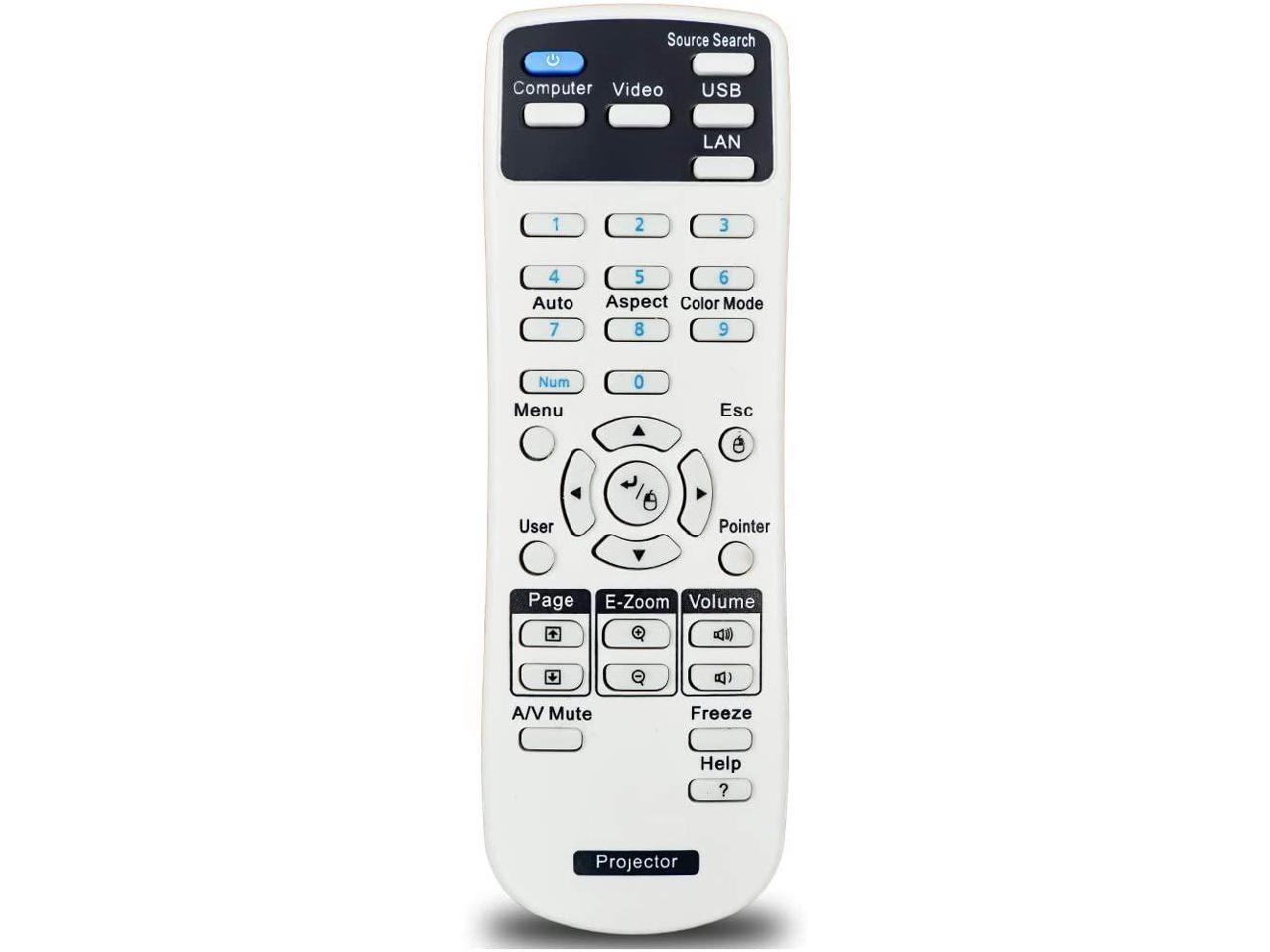 White TeKswamp Video Projector Remote Control for Hitachi CP-X3042WN