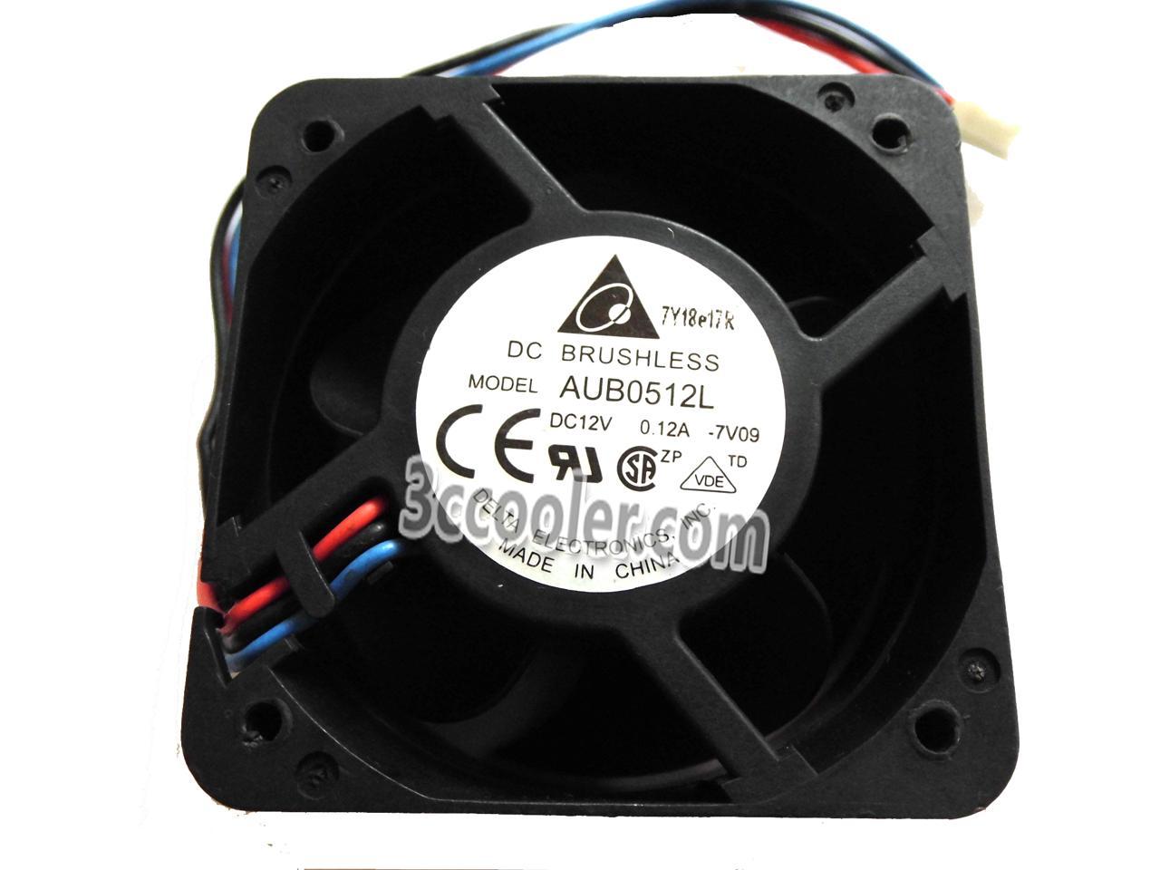 Refurbished: DC Square Cooler of Delta 5025 AUB0512L with 12V 0.12A 3-Wires  - Newegg.com