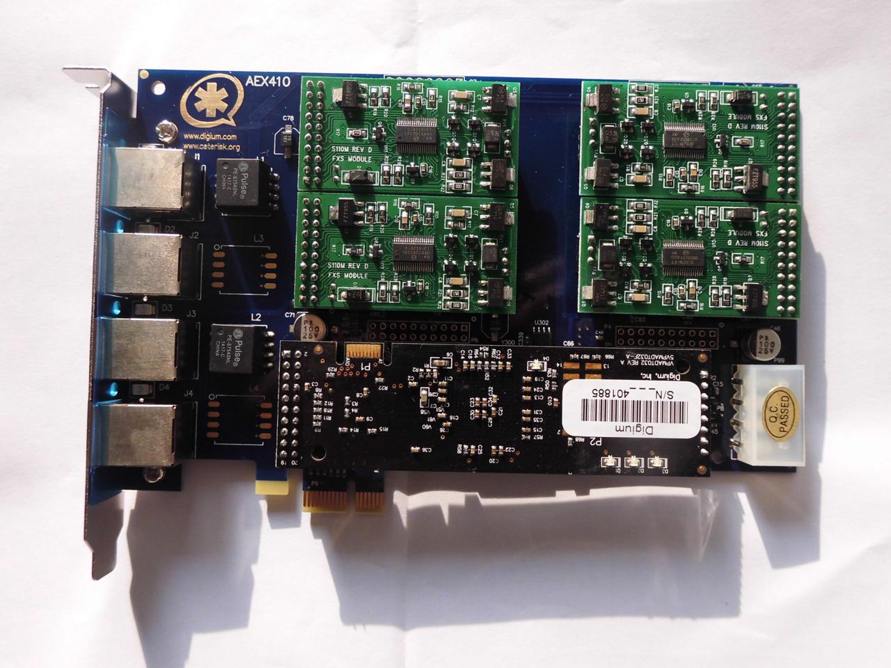 TDM410P 3FXO 1FXS Asterisk card PCI card with Hardware echo cancellation 