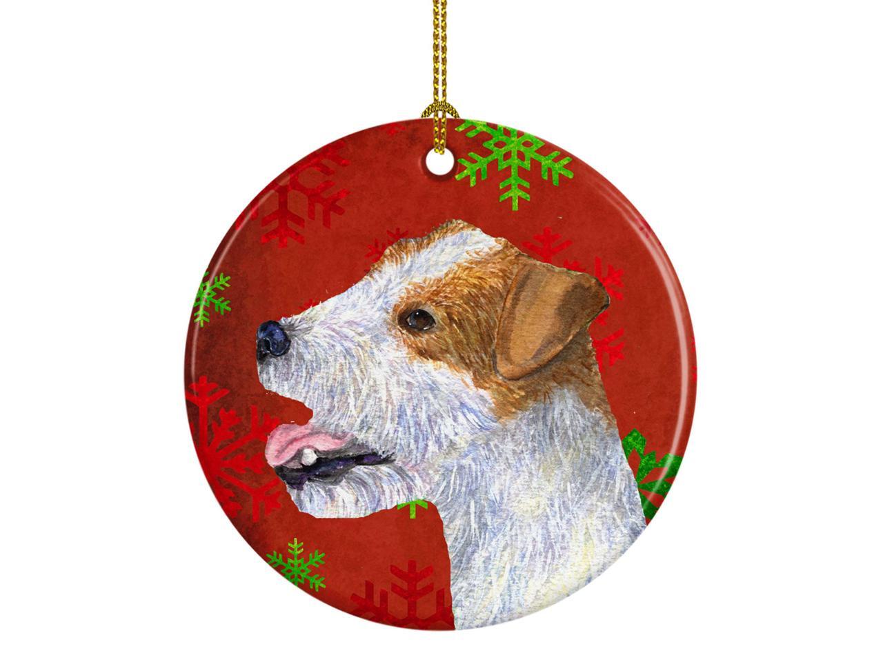 Multicolor Caroline's Treasures Wire Fox Terrier Christmas Ceramic Ornament Multicolor Caroline's Treasures Wire Fox Terrier Christmas Ceramic Ornament