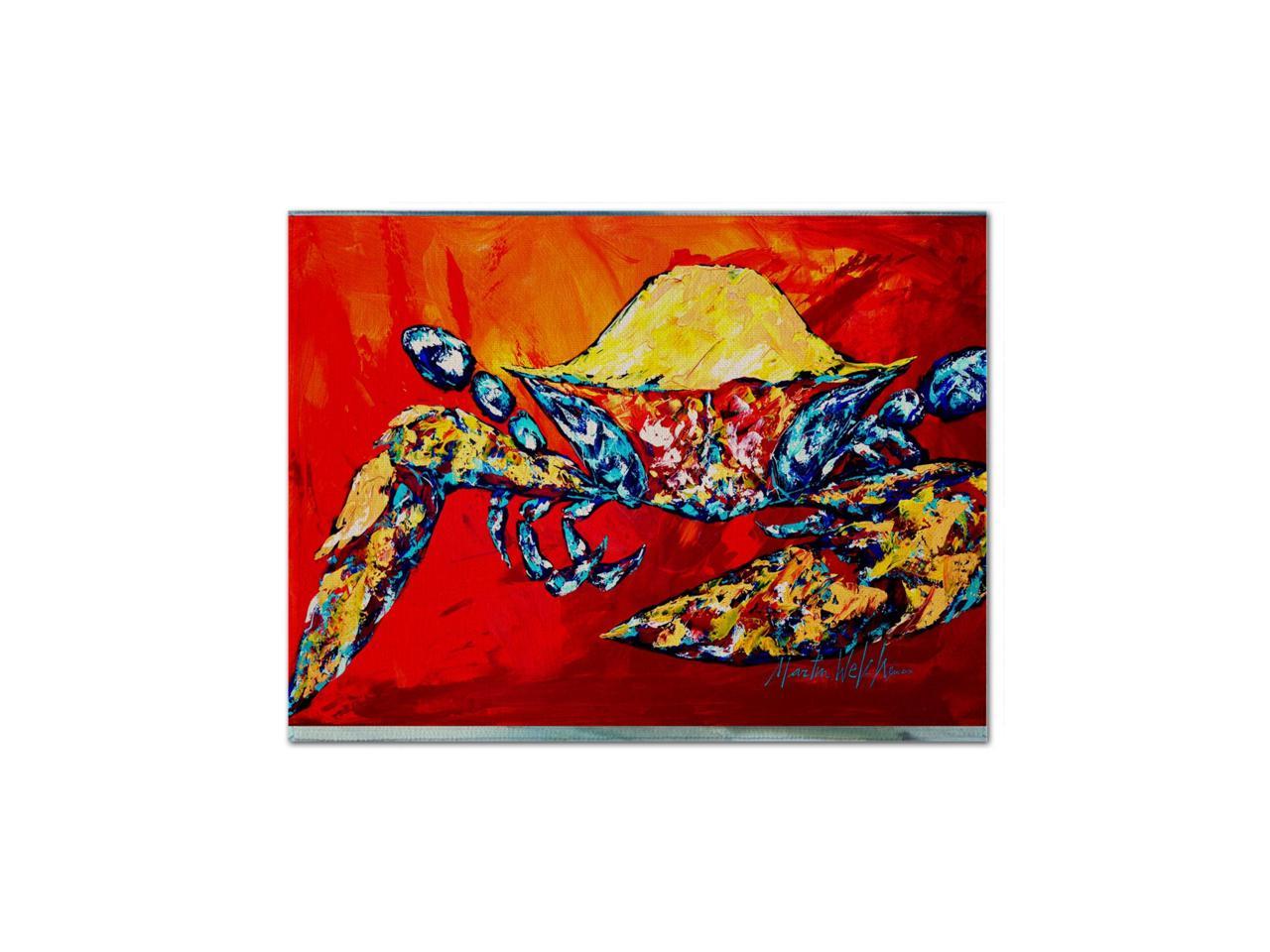 Multicolor Carolines Treasures MW1154PLMT Wide Load Crab Fabric Placemat 