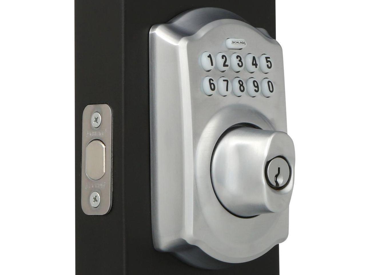 Schlage BE365 CAM 626 Camelot Keypad Deadbolt, Brushed Chrome - Newegg.com