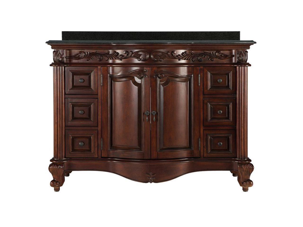Pegasus ETGVT4922D Estates 49" Vanity in Rich Mahogany w/ Granite