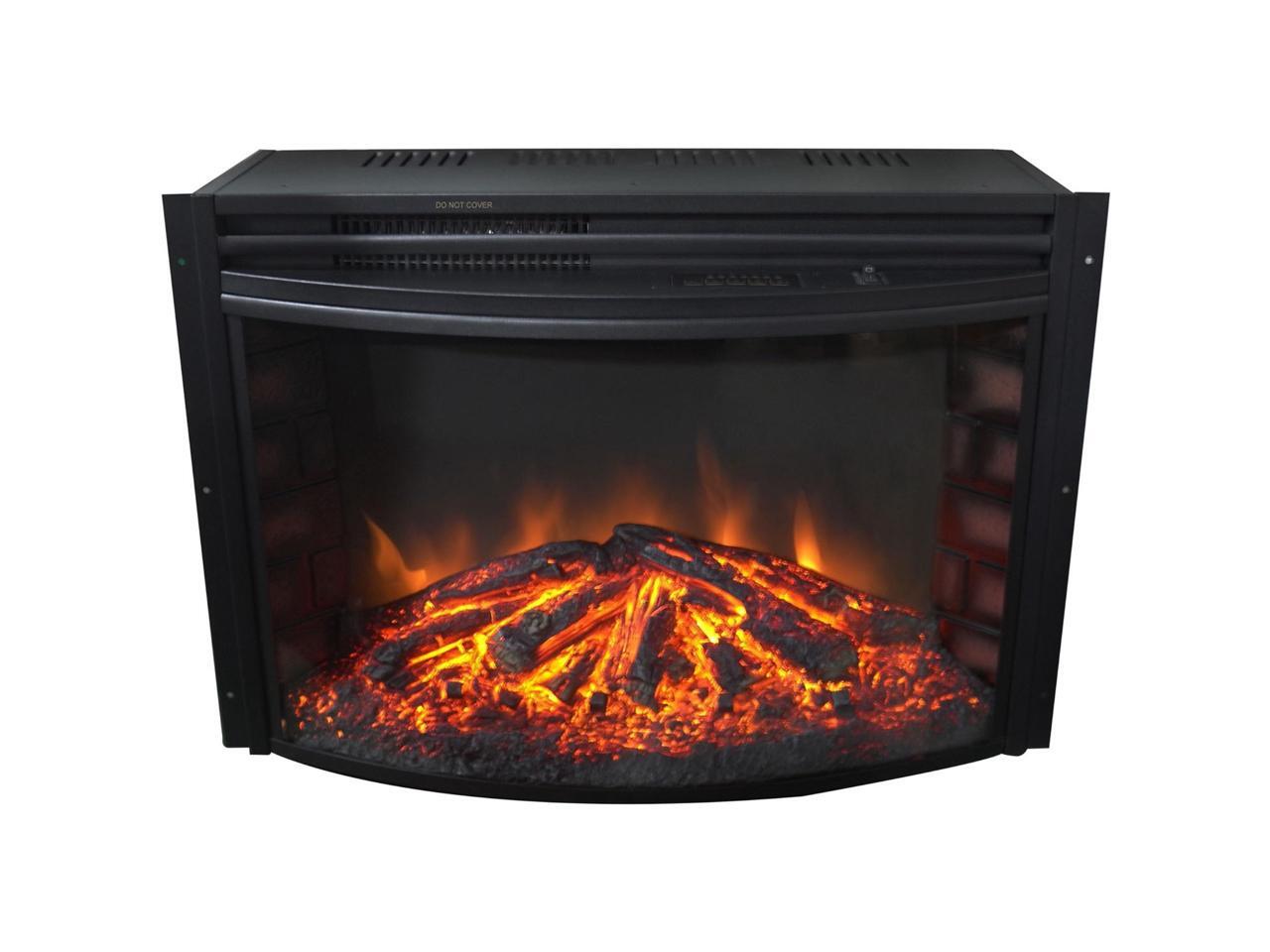 25 In Freestanding 5116 Btu Electric Curved Fireplace Heater Insert With Remote Control Newegg Com