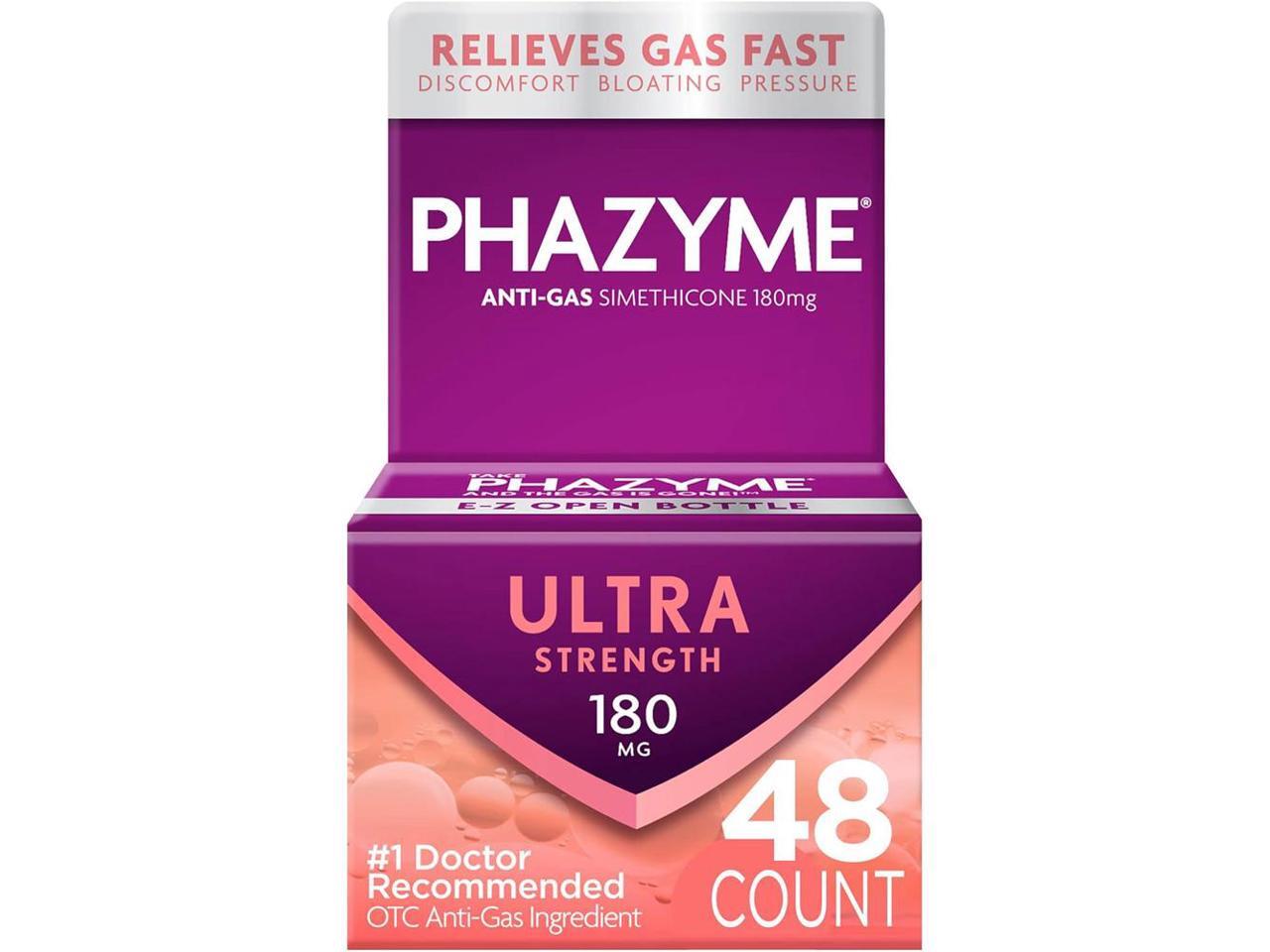 Phazyme AntiGas Ultra Strength 180 mg Softgels 48 ct