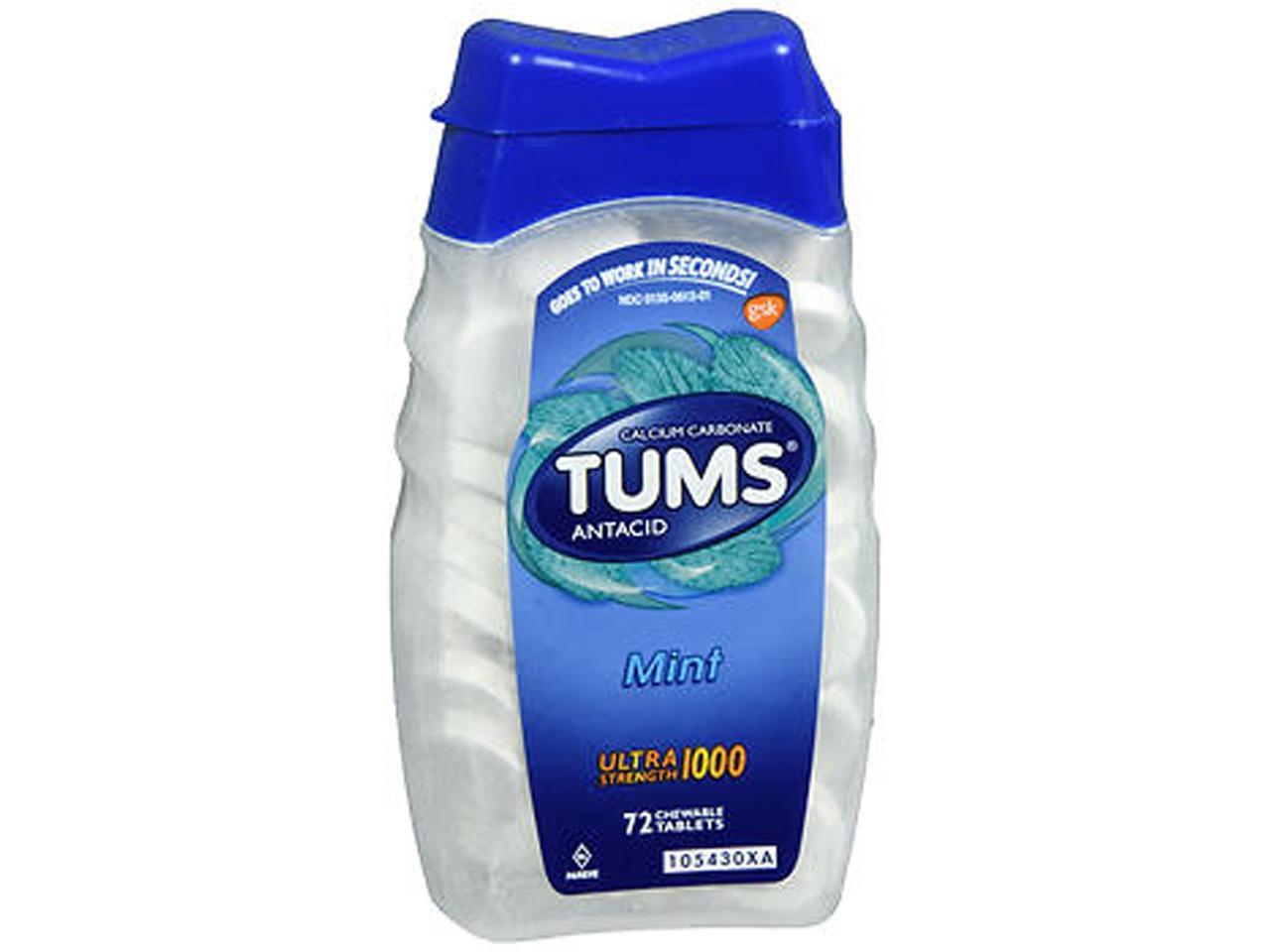 TUMS Antacid Ultra Strength 1000 Chewable Tablets Mint 72 ct