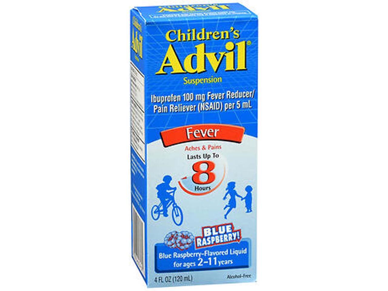 Advil Children's Fever Suspension DyeFree Blue Raspberry 4 oz