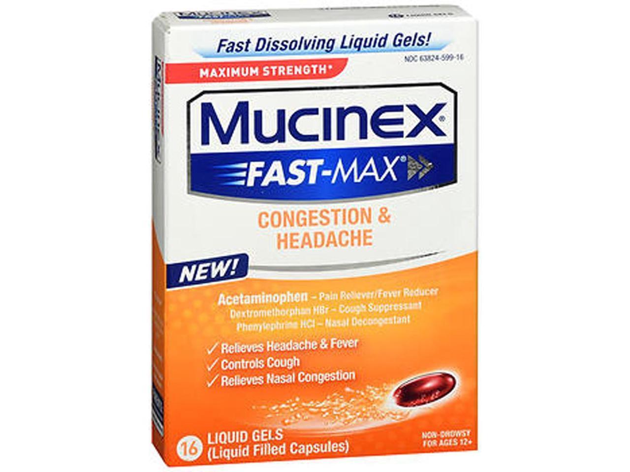 Mucinex Fast-Max Severe Cold & Sinus Liquid Gels - 16 ct - Newegg.com