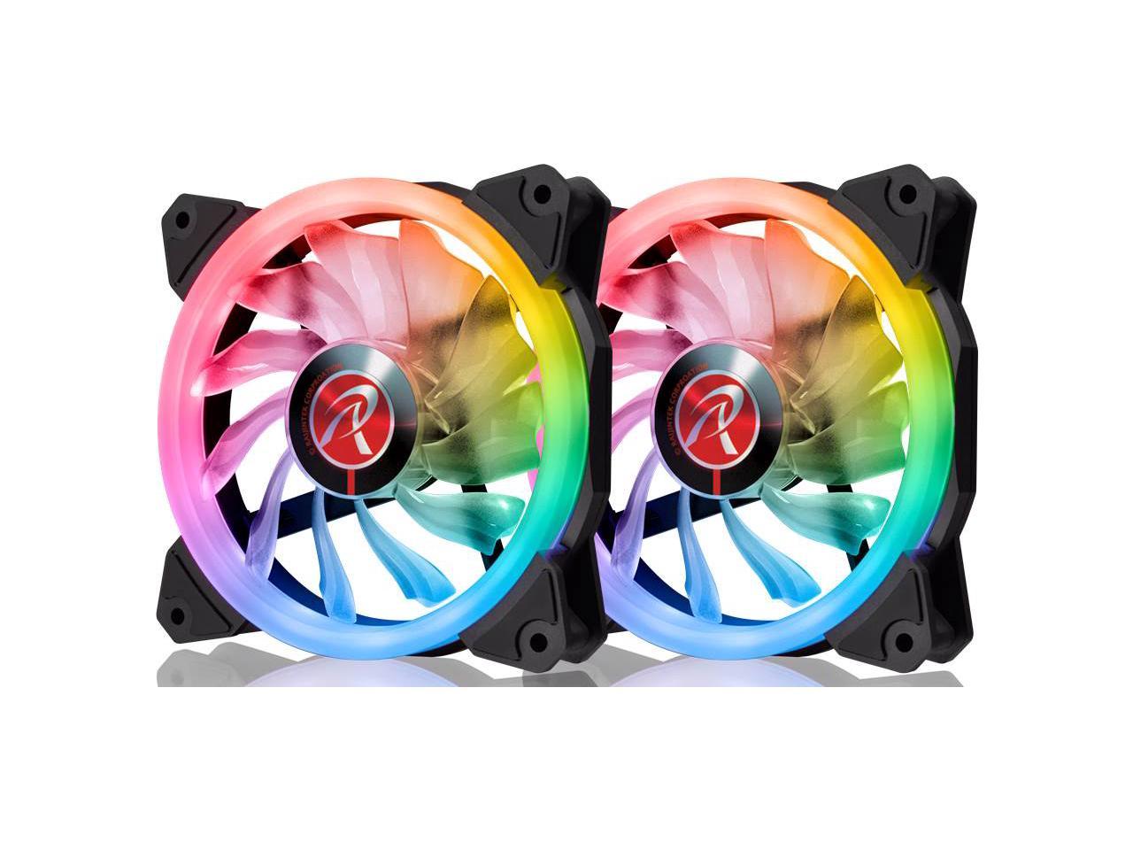 2 pack RAIJINTEK IRIS 12 RGB 256-2 120mm Case Fan 