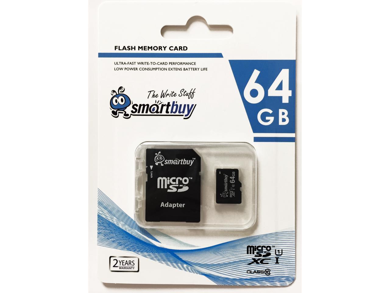 Micro sdxc карта памяти smartbuy 128gb class 10 uhs 1 с адаптером sd