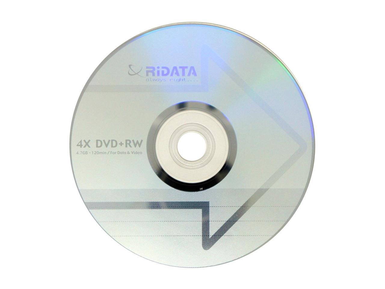 Ridata DVD+RW 4X 4.7GB Silver Logo Rewritable DVD Plus RW Re-writable ...