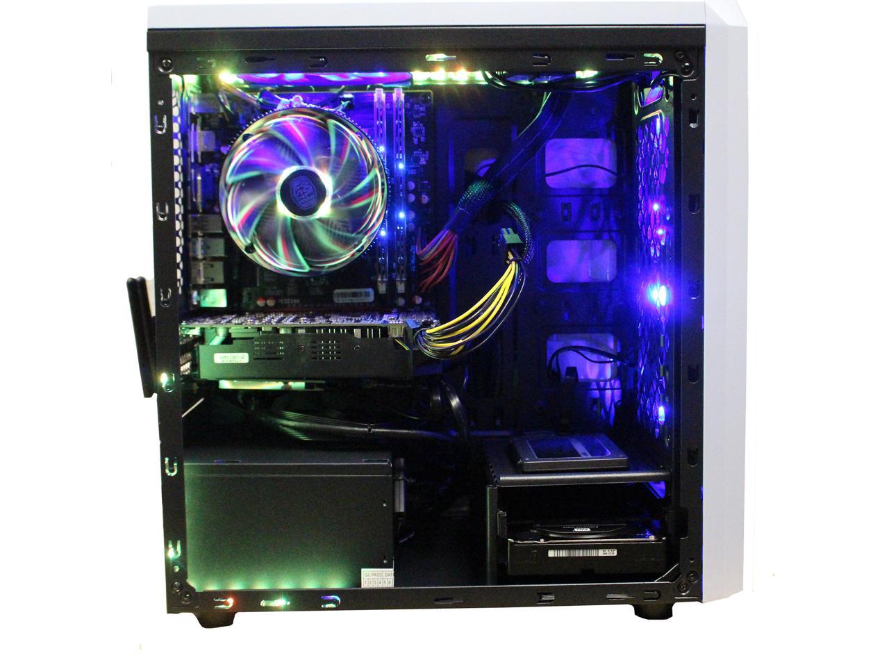 Custom RGB DIY Intel Gaming PC i7-3770 Quad Core 3.4Ghz 16GB Crucial Ballistix DDR3 RAM 120GB ...